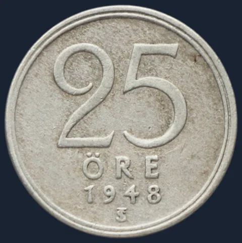 25 Öre 1948 Zweden