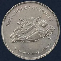 25 pence 1977 Guernsey - 25th anniversary Accession of Queen Elizabeth II