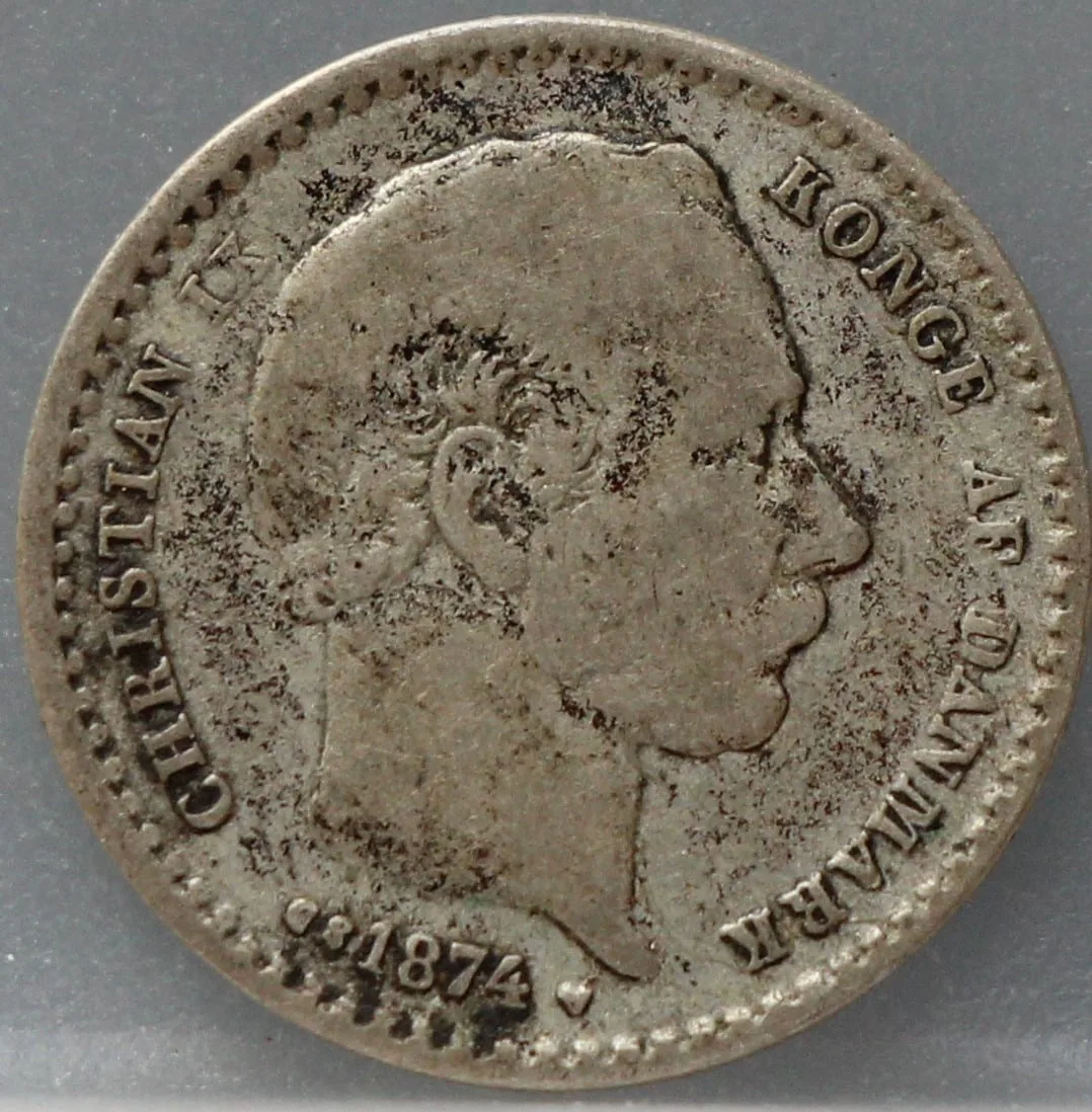 25 Öre 1874 Denemarken Zilver voorzijde