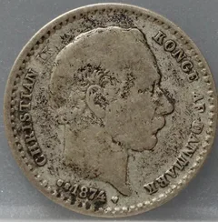 25 Öre 1874 Denemarken Zilver voorzijde