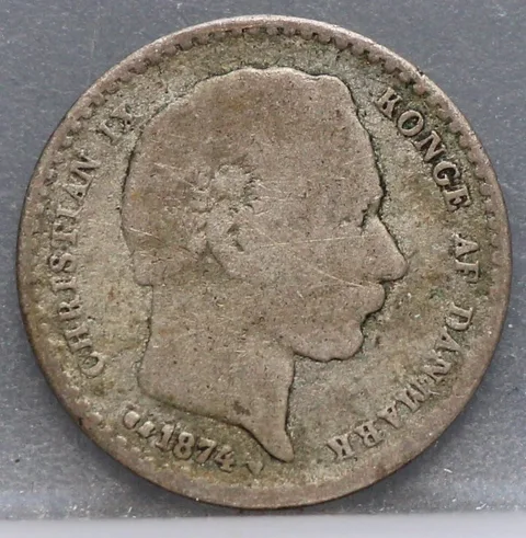 25 Öre 1874 Denemarken Zilver