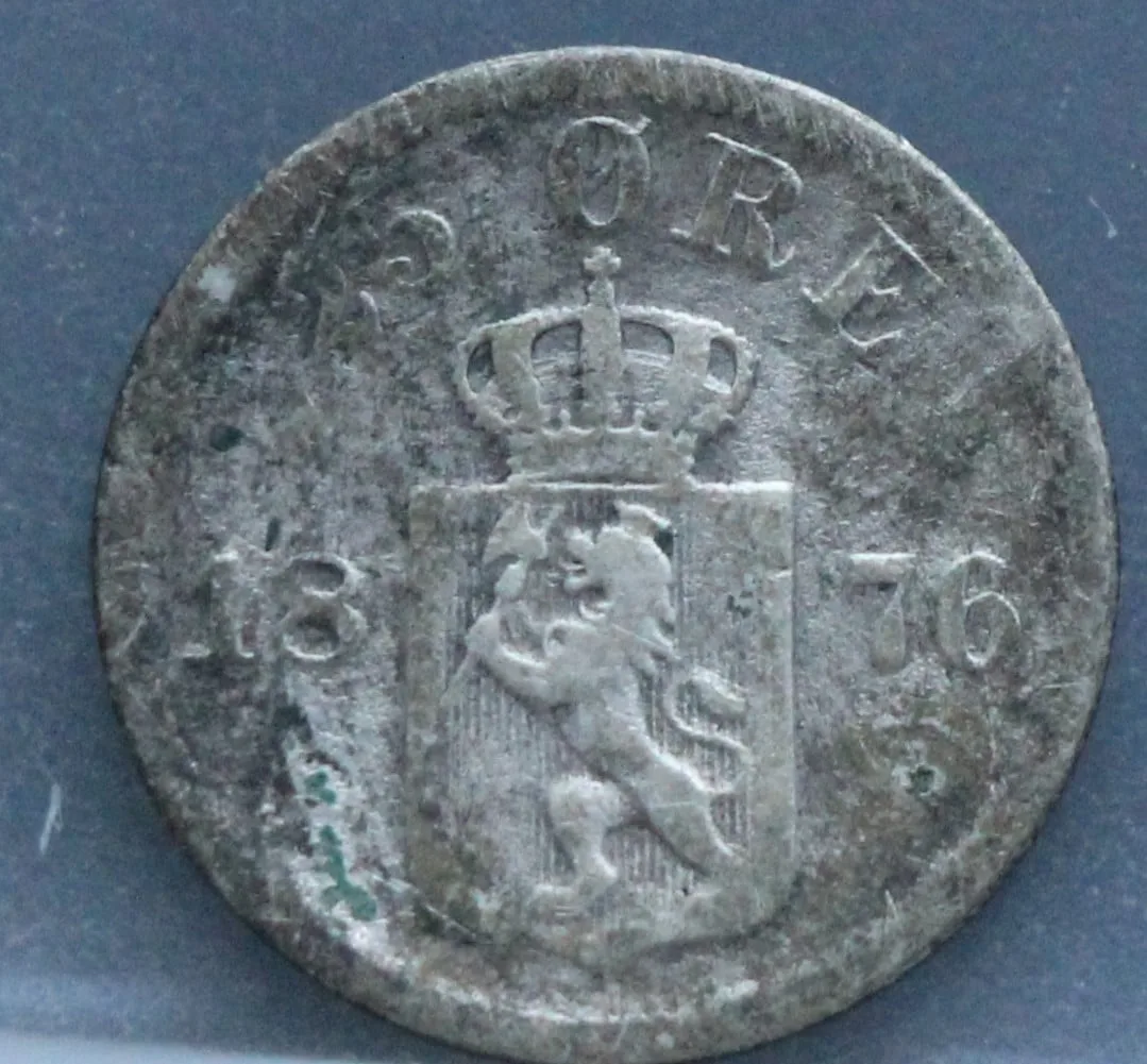 25 Øre 1876 Noorwegen — Zilver voorzijde