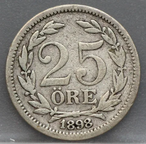 25 Öre 1898 Zweden — Zilver