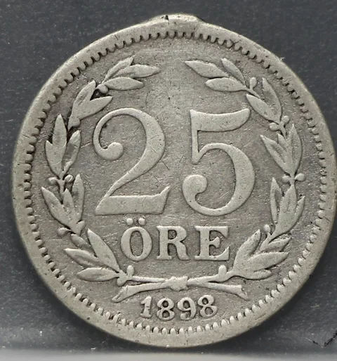 25 Öre 1898 Zweden Zilver