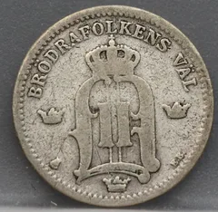 25 Öre 1898 Zweden — Zilver achterzijde