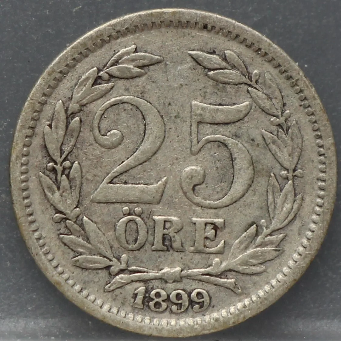 25 Öre 1899 Zweden — Zilver voorzijde