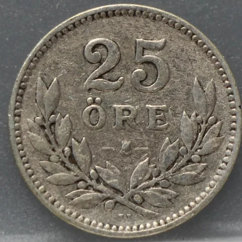 25 Öre 1910 Zweden Zilver