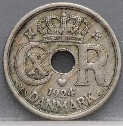 25 Øre 1924 Denemarken — Cupronikkel
