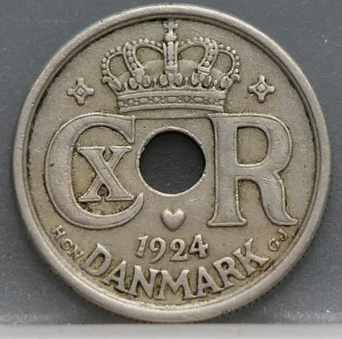 25 Øre 1924 Denemarken — Cupronikkel
