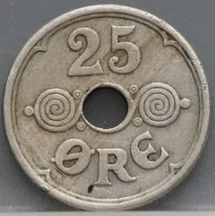 25 Øre 1926 Denemarken — Cupronikkel achterzijde