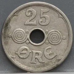 25 Øre 1932 Denemarken — Cupronikkel achterzijde
