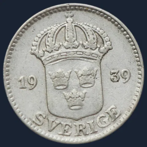 25 Öre 1939 Zweden — Zilver