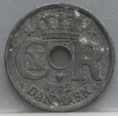 25 Øre 1942 Denemarken — Zink voorzijde