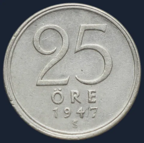 25 Öre 1947 Zweden