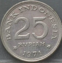 25 Rupiah 1971 Indonesië — Cupronikkel achterzijde