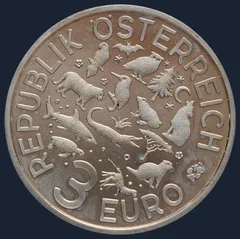 3 euro 2016 Oostenrijk Vleermuis / fledermaus