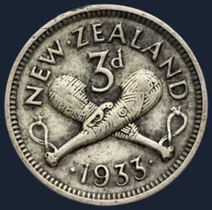 3 Pence 1933 Nieuw-Zeeland