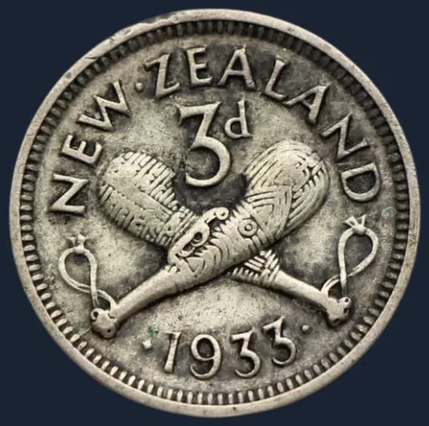 3 Pence 1933 Nieuw-Zeeland
