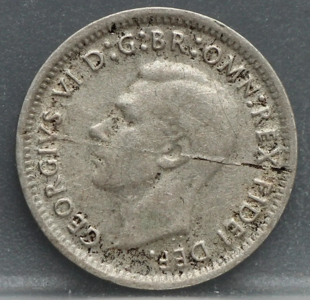 3 Pence 1952 Australië — Zilver voorzijde, Zilver .500