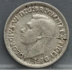 3 Pence 1952 Australië — Zilver voorzijde, Zilver .500