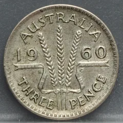 3 Pence 1960 Australië — Zilver .500 achterzijde
