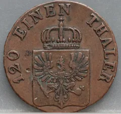 3 Pfenninge 1844 (D) Pruisen — Koper achterzijde