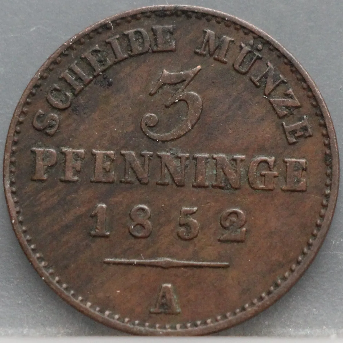 3 Pfenninge 1852 Pruisen voorzijde
