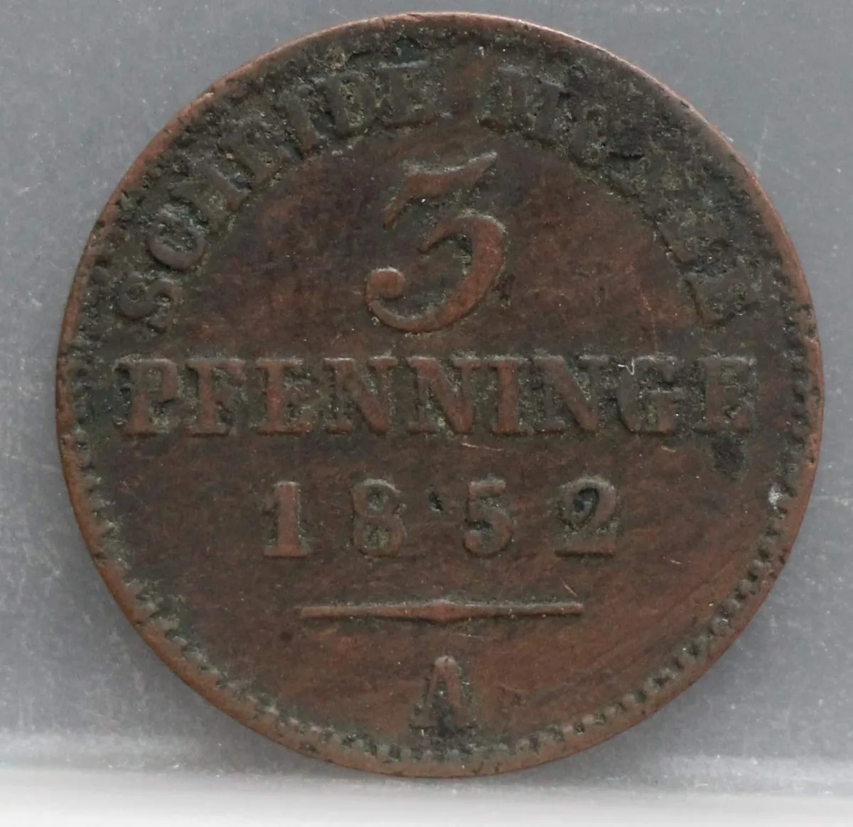 3 Pfenninge 1852 Pruisen — Koper voorzijde