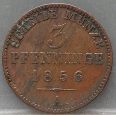 3 Pfenninge 1856 (A) Pruisen — Koper voorzijde
