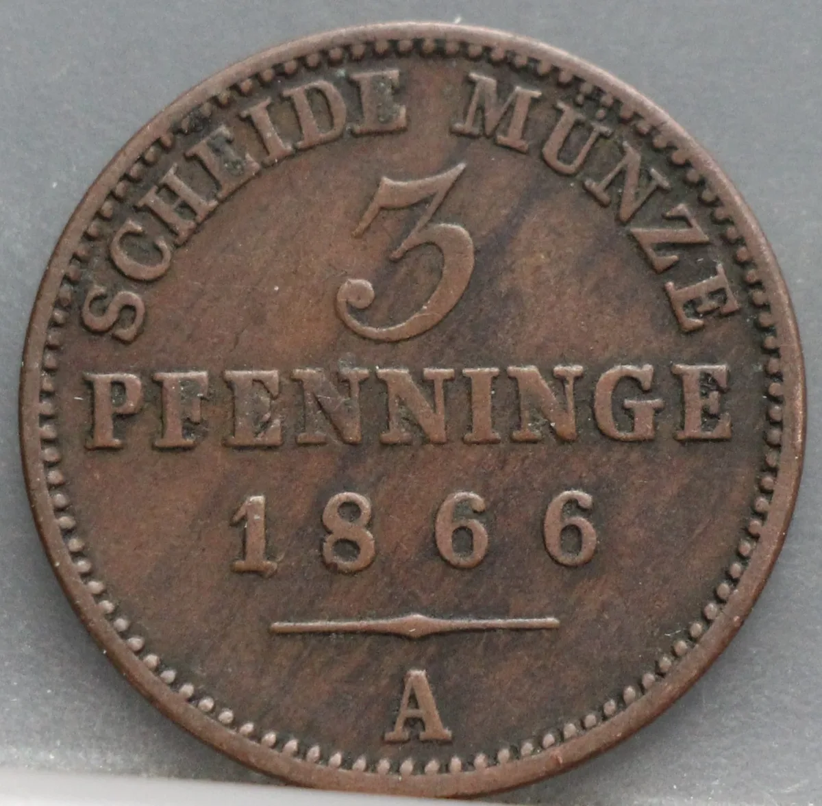 3 Pfenninge 1866 Pruisen voorzijde