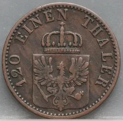 3 Pfenninge 1866 Pruisen achterzijde