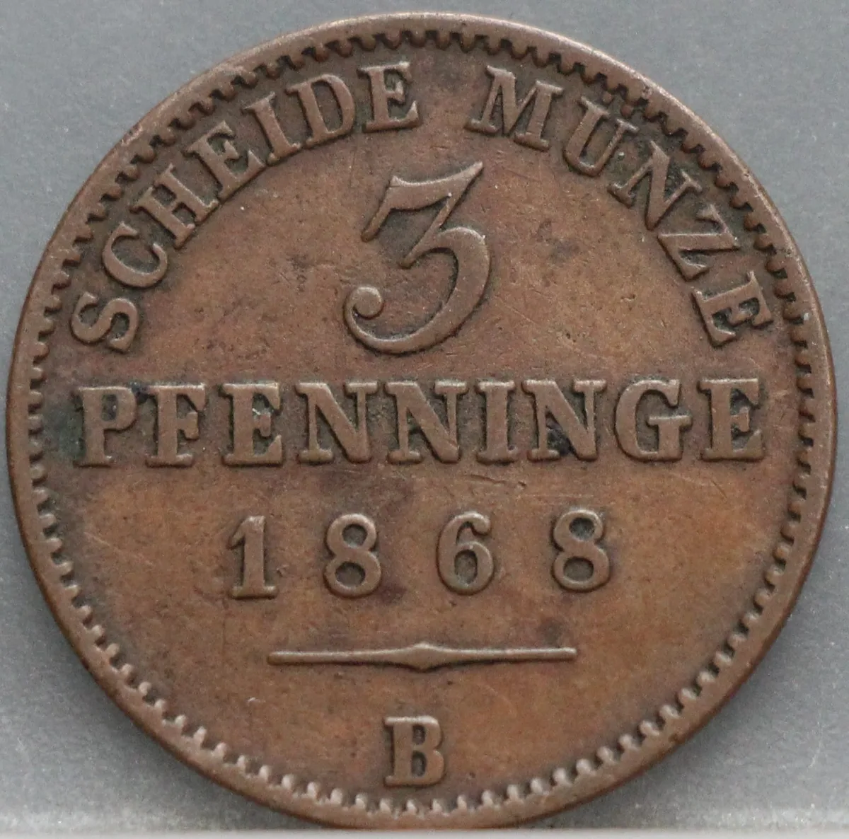 3 Pfenninge 1868 Pruisen voorzijde