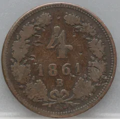 4 Kreuzer 1861 (B) Oostenrijk — Koper voorzijde