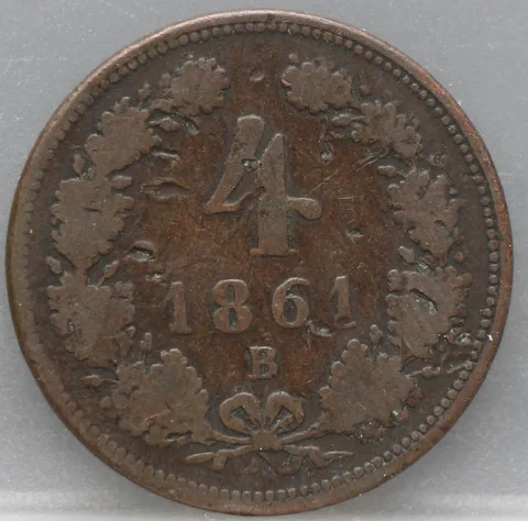 4 Kreuzer 1861 (B) Oostenrijk — Koper