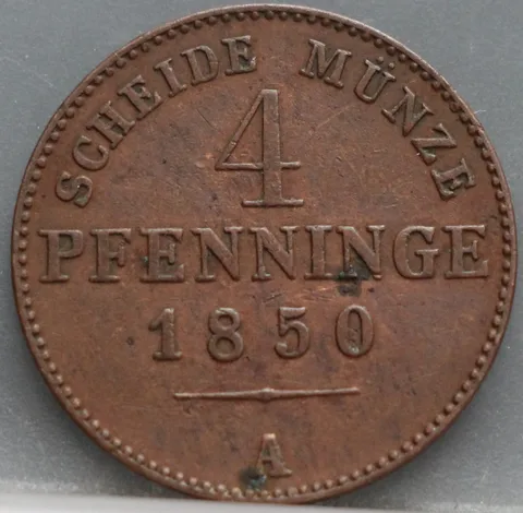 4 Pfenninge 1850 Pruisen — Koper