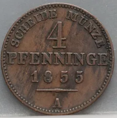 4 Pfenninge 1855 Pruisen — Koper voorzijde