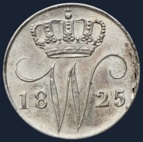 5 Cent 1825 B — Zilveren Stuiver 1825 B Willem 1