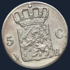 5 Cent 1825 B — Zilveren Stuiver