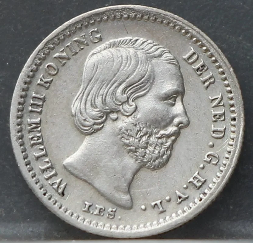5 Cent 1855 — Zilveren Stuiver voorzijde, Zilver 640/1000