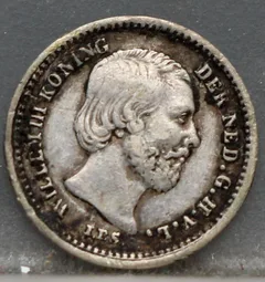 5 Cent 1859 Willem III — Zilveren Stuiver voorzijde, Zilver 640/1000