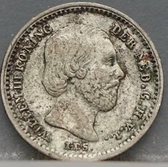 5 Cent 1859 — Zilveren Stuiver Willem III voorzijde, Zilver 640/1000