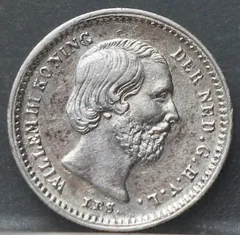 5 Cent 1869 – Zilveren Stuiver voorzijde, Zilver 640/1000