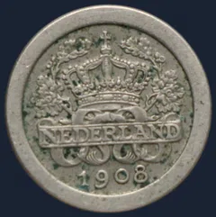 5 Cent 1908 stuiver Nederland Wilhelmina