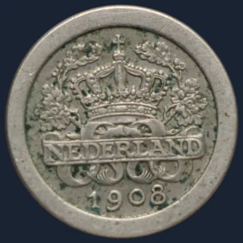 5 Cent 1908 stuiver Wilhelmina