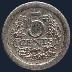 5 Cent 1909 stuiver Wilhelmina 