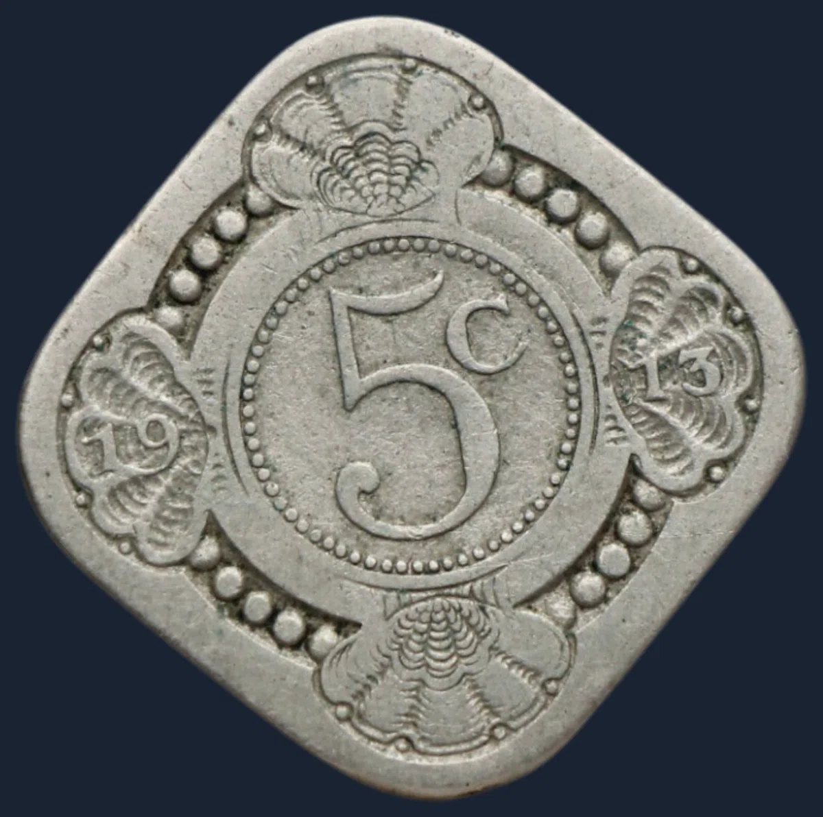 5 Cent 1913 Vierkante Stuiver Wilhelmina