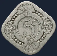 5 Cent 1913 Vierkante Stuiver Wilhelmina