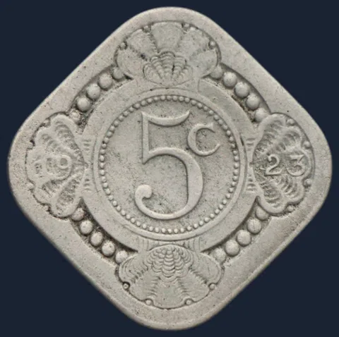 5 Cent 1923 Wilhelmina Cupronikkel
