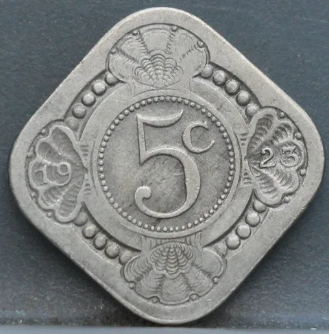 5 Cent 1923 — Vierkante Stuiver Wilhelmina