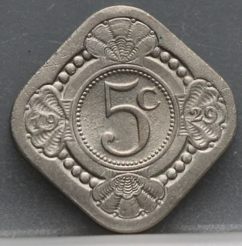 5 Cent 1929 — Stuiver Wilhelmina Cupronikkel